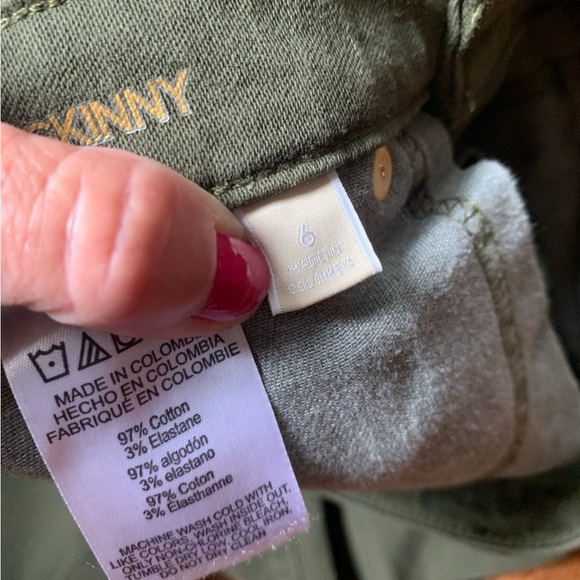 Michael Kors Womens Size 6 Green Mid Rise Izzy Skinny Stretch Jeans - Picture 2 of 7